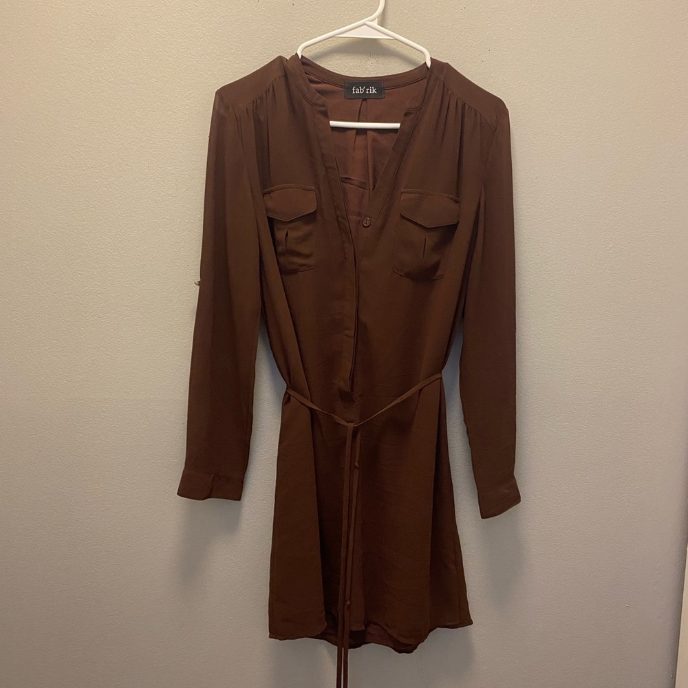 Brown long sleeve dress